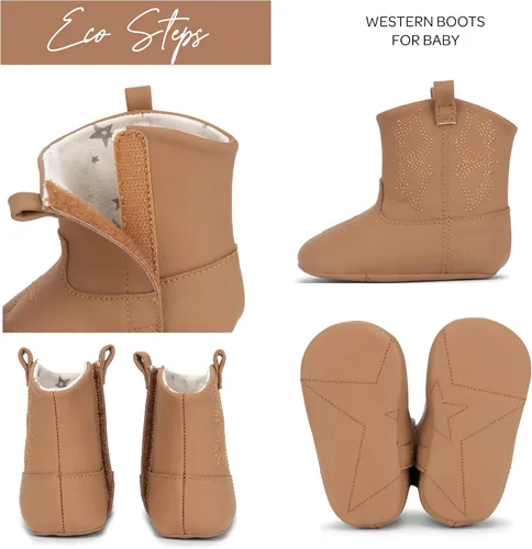 Vista 2 de JuJuBe Eco Steps - Western Boots for Babies & Infants - Machine Washable Vegan Leather Baby Shoes