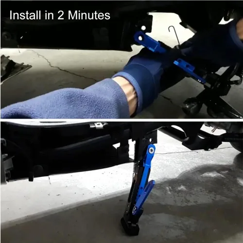 Vista 6 de CNC motocicleta lateral ajustable estacionamiento pie soporte aleación aluminio moto lados Kickstand para scooter eléctrico Dit Pit Bike