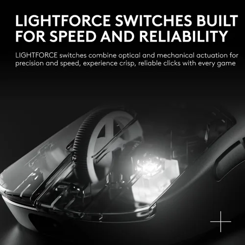 Vista 6 de Logitech G PRO X Superlight 2c Mouse inalámbrico para juegos, 1.80 oz de grado profesional compacto con 5 botones programables, carga USB-C, sensor