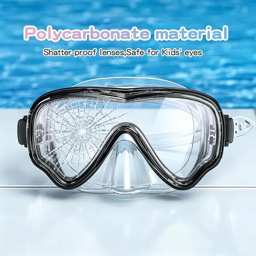 Vista 3 de Gafas de natación para niños con cubierta para la nariz, máscara de buceo de esnórquel, antivaho, anti-UV, equipo de esnórquel, gafas de natación