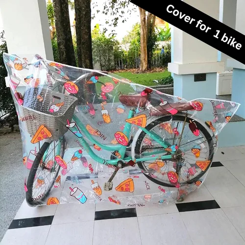 Vista 5 de Funda para bicicleta, bonita funda transparente para almacenamiento al aire libre, impermeable, material Ripstop resistente, protección para todo