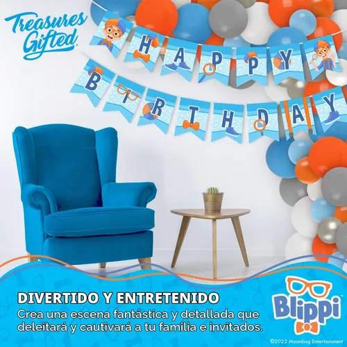 Vista 4 de Cartel de cumpleaños de Treasured Blippi - Cartel de feliz cumpleaños - Suministros para fiestas