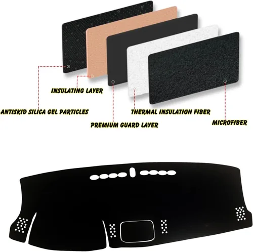 Vista 9 de Alfombrilla para tablero de instrumentos personalizada antideslizante compatible con Ford Ranger 2019 2020 2021 2022