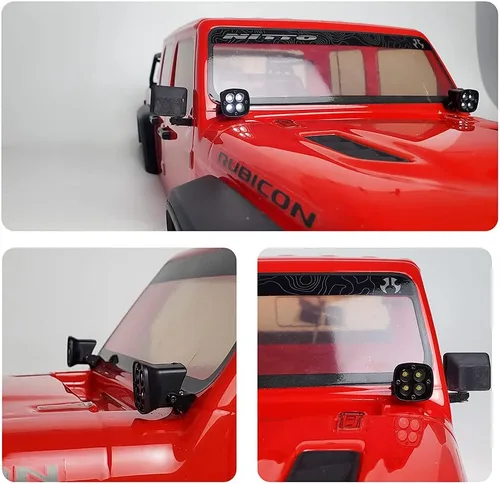Vista 6 de SWX Faros delanteros RC para coche, luces LED RC Spotlight RC para 1/10 RC Crawler Axial SCX10 III 90046 TRX4 TRX6 Redcat Gen8 Actualizaciones