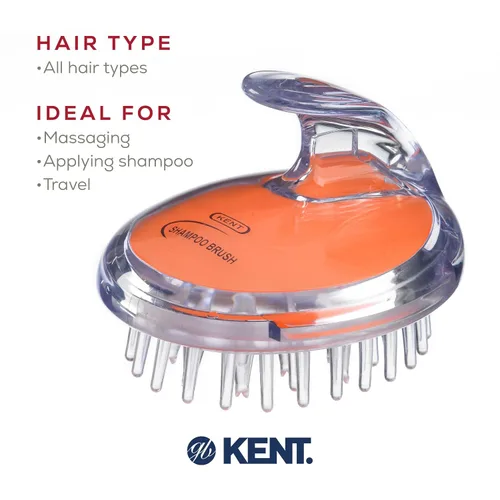 Vista 6 de KENT SH1 - Champú/acondicionador, masaje del cuero cabelludo y cepillo húmedo para ducha para el crecimiento del cabello, 42 cerdas de goma suave
