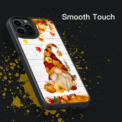 Vista 4 de Happy Fall Gnomo Otoño Hojas Calabaza Gnomo Otoño Gnomo Funda Teléfono para iPhone 16 15 14 13 12 11 Pro Max Galaxy S25 S24 S23 S22 S21 S20 FE A16