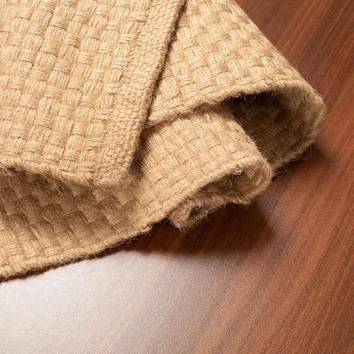 Vista 3 de Lightnpro - Alfombra trenzada de yute tejida a mano de 2 x 3 pies, tejido liso, color natural, alfombras bohemias reversibles para cocina, sala