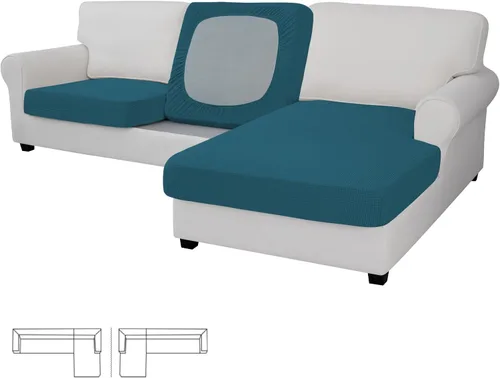 Vista 161 de Easy-Going - Funda de cojín elástica individual para sofá biplaza, sillón, funda de cojín protectora, suave, flexible con parte inferior elástica