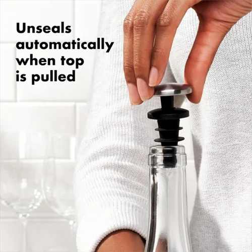 Vista 10 de OXO SteeL - Tapón de vino expandible a prueba de fugas (paquete de 2)