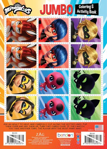 Vista 2 de Miraculous Ladybug 52560 - Libro para colorear jumbo de 64 páginas, Bendon