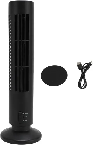 Vista 10 de Tower Fan Portable Fan Table USB Bladeless Quiet Cooling [Brand] Compact Tower Design 2 Speeds for Home Bedroom Desktop Side Table (White)