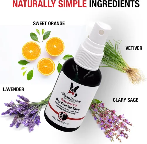 Vista 6 de Warren London Spray calmante de aromaterapia para perros, mezcla de aceites esenciales de 2.5 onzas (lavanda, vetiver, salvia clara y naranja dulce)