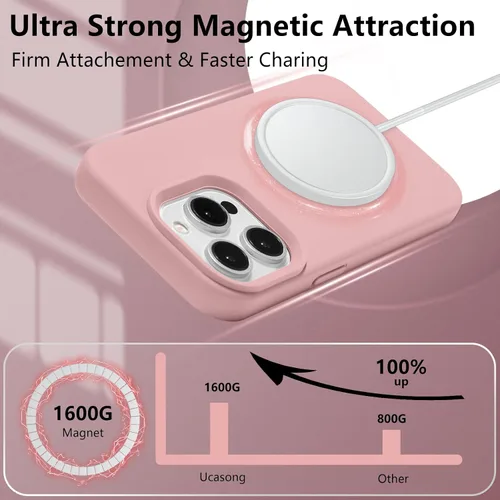 Vista 475 de Funda magnética de silicona para iPhone 13 Pro, color blanco antiguo [Compatible con Magsafe] [Forro de microfibra suave antiarañazos], funda