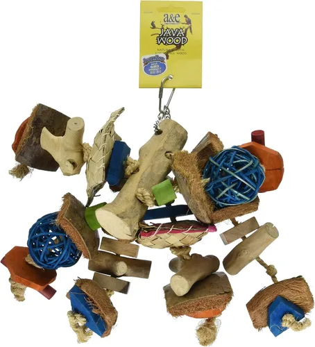 Vista 2 de A&E CAGE COMPANY HB46522 - Juguete de pájaro grueso de madera de Java, 8 x 12 pulgadas
