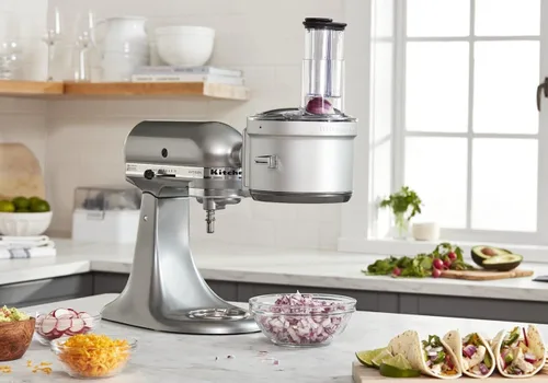 Vista 5 de KitchenAid Accesorio para batidora de pie, procesador de alimentos con disco comercial para cortar alimentos en cubitos KSM2FPA