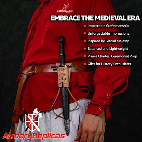 Vista 6 de Armory Replicas - Clashing Claws - Daga armada de inspiración medieval - Disfraz de caballero de acero inoxidable para cosplay con vaina dura