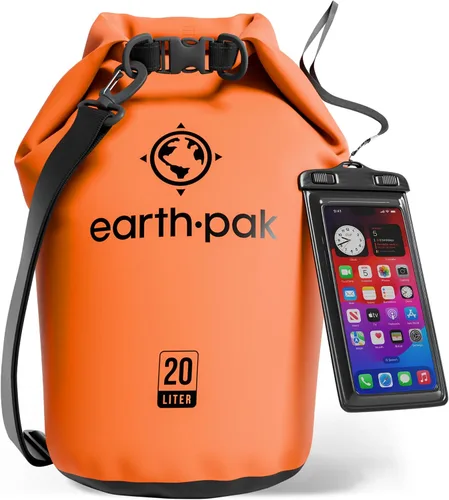 Vista 62 de Earth Pak Bolsa Seca Impermeable - Mochila Impermeable de Cierre Enrollable Superior Mantiene el Equipo Seco para Kayak con Funda Impermeable