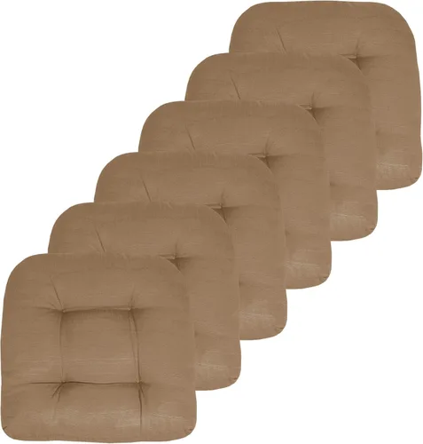 Vista 41 de Sweet Home Collection - Cojines para silla de patio y exterior, almohadillas prémium con relleno grueso y cómodo de fibra, mechones, 19 x 19 Negro