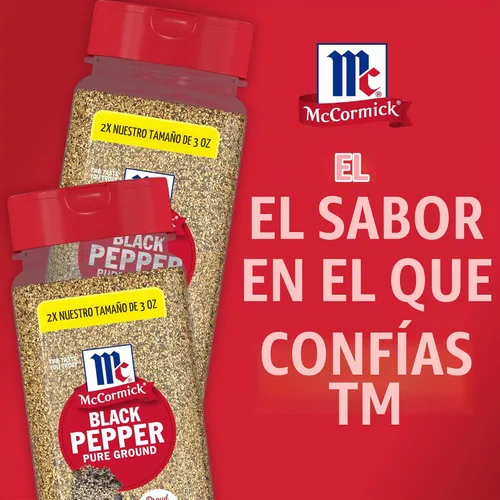 Vista 21 de McCormick Pimienta negra molida pura, 6 oz