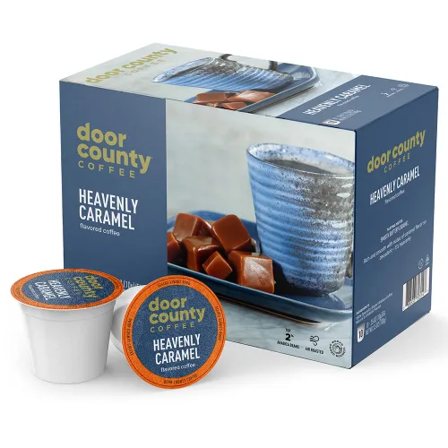 Vista 13 de Door County Coffee Café Molido con Sabor a Toffee de Almendra - 10 Tazas de Una Sola Porción - Tostado Medio - 100% Arábica Especial - Gourmet
