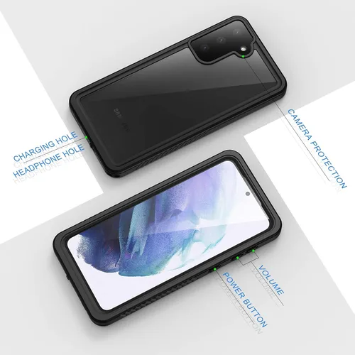 Vista 6 de Lanhiem - Funda para Samsung Galaxy S21, Funda Impermeable y a Prueba de Polvo IP68 con Protector de Pantalla Integrado, Funda Protectora