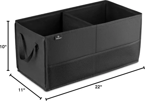Vista 7 de Organizador plegable para maletero de automóvil, color negro, 22.0 x 10 x 11 pulgadas, cierre antideslizante que se fija a tu maletero y evita que
