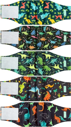 Vista 10 de wegreeco Pañales para perros pequeños machos, bandas reutilizables para el vientre para perros machos, pañales lavables para cachorros machos