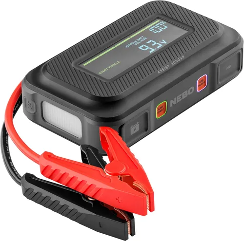 Vista 2 de NEBO Assist 1000XP - Arrancador portátil de batería de coche Caja de arranque de 24.4Wh, reinicia coches y vehículos todo terreno de 12V, 25