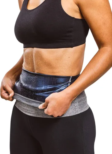 Vista 8 de Sweat Shaper – Cinturón de sauna para reducción de cintura para mujer, entrenador de cintura sin neopreno Negro