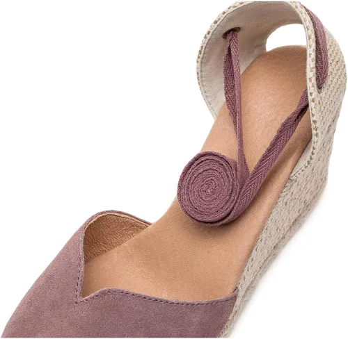 Vista 4 de U-lite - Alpargatas con puente de 3 para mujer, clásicas y suaves, con cordones.