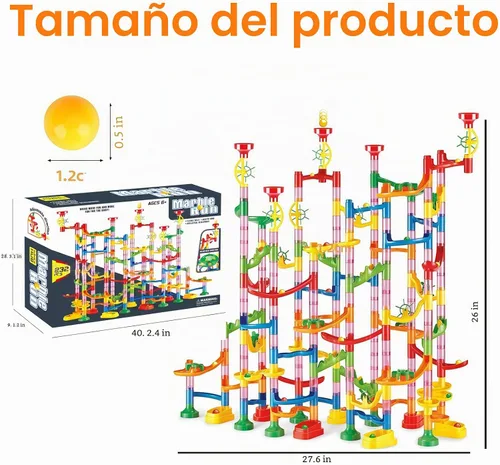 Vista 5 de 232 PCS Marble Run, STEM Building Toys with 45 Colourful Plastic Marbles