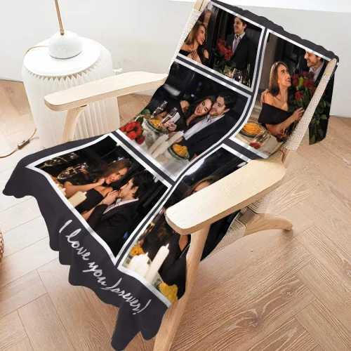 Vista 3 de Regalos personalizados para parejas: manta personalizada con fotos, manta personalizada con fotos, regalos de cumpleaños para novio, novia, esposa