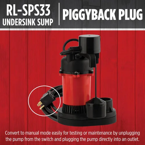 Vista 15 de Red Lion SPS33, 115V, 1/3 HP, 3200 GPH Kit de bomba de sumidero y lavabo