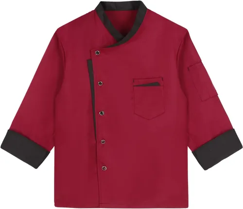 Vista 3 de Chaqueta de chef unisex para hombre, abrigo de chef para restaurante, cocina, hotel, hogar, uniforme de chef