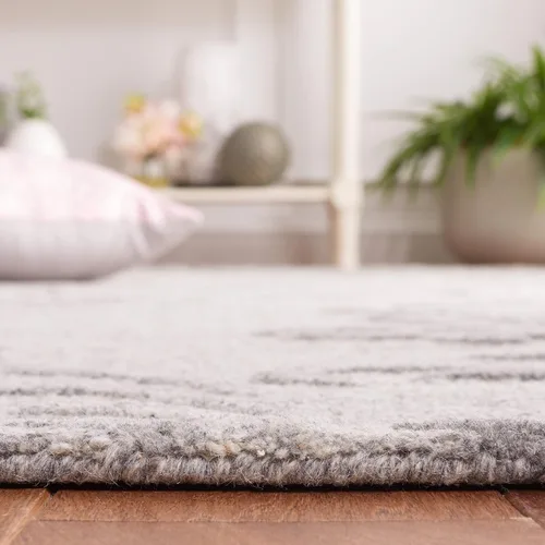 Vista 5 de SAFAVIEH Jardin Collection - Alfombra de área de 5 x 8 pies, gris, lana hecha a mano, ideal para zonas de alto tráfico en sala de estar, dormitorio