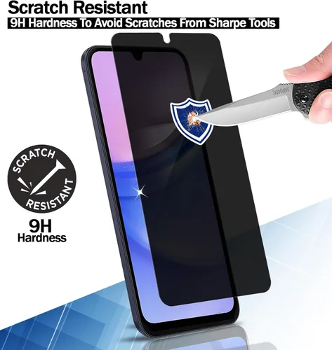 Vista 3 de RKINC Protector de pantalla [paquete de 3] para Samsung Galaxy A14, protector de pantalla de vidrio templado de privacidad, antiespías, arañazos