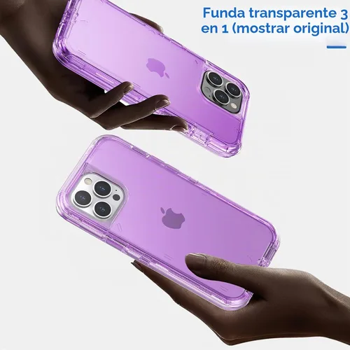 Vista 4 de ORIbox - Funda compatible con iPhone 13 Pro Max y 12 Pro Max, resistente a los golpes, anticaídas, transparente Púrpura Cristal