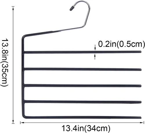 Vista 3 de Nature Smile Perchas para pantalones, paquete de 3 perchas resistentes de varias capas que ahorran espacio, antideslizantes de 5 niveles