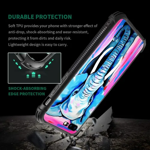 Vista 6 de Funda compatible con iPhone 8 Plus, diseño de elefantes africanos para iPhone 7 Plus, diseño de patrón a prueba de golpes, antiarañazos, carcasa