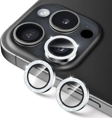 Vista 23 de UARMOR - Protector de lente de cámara compatible con iPhone 17, 16 y 16 Plus: vidrio templado 9H y cubierta de aluminio, transparente HD, kit