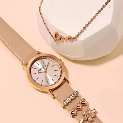 Vista 3 de Armitron - Reloj de pulsera con correa de cuero con cristales Swarovski para mujer