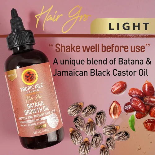 Vista 3 de Tropic Isle Living Aceite de crecimiento Batana de 4 onzas, mezcla ligera para el crecimiento y reparación del cabello, aceite nutritivo ligero