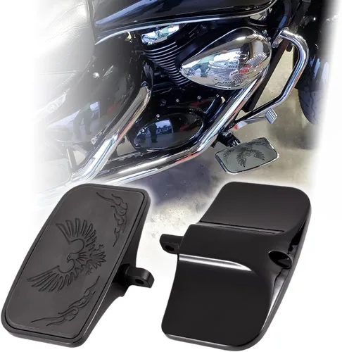 Vista 6 de Kinglemc Estribera para Harley Dyna Touring Softail Sportster 883 1200 (águila 7.2 x 2.5 pulgadas, negro)