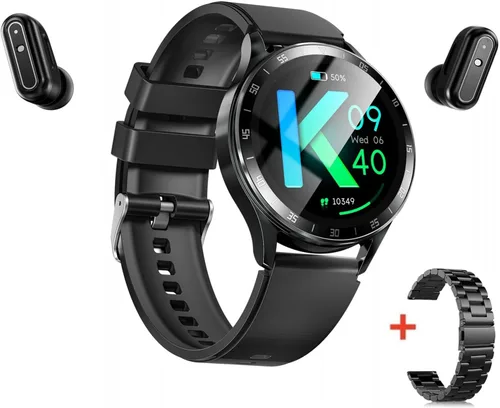 Vista 8 de X10 - Reloj inteligente con auriculares para iPhone, teléfonos inteligentes Android, 1.39 pulgadas, redondo, Bluetooth, llamadas, reloj inteligente