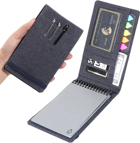 Vista 9 de Funda para Cuaderno para Rocketbook Mini y Field Notes con Espiral Superior (3.5"x5.5") - Estuche Resistente al Agua con Soporte para Bolígrafo