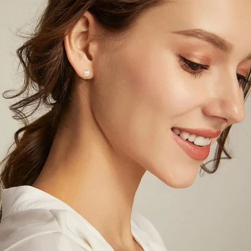 Vista 4 de AENEAS Pearl Stud Earrings for Women Sterling Silver Cultured Pearl Studs Earrings Jewelry Gifts for Women Mom Wife