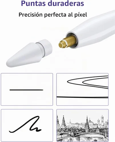Vista 6 de Tapa magnética, adaptador de carga, punta de repuesto y soporte para tapa, compatible con Apple Pencil 1ª