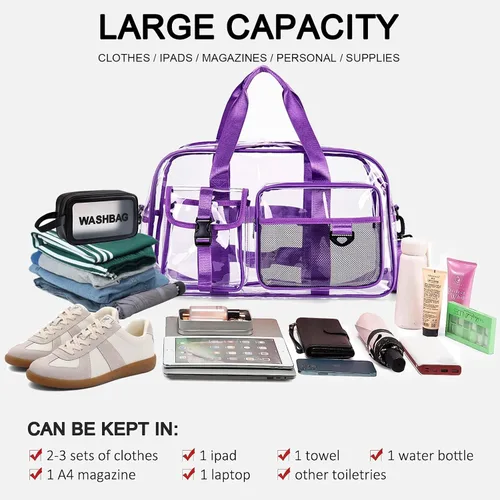 Vista 158 de Pequeña bolsa de gimnasio para mujer, bolsa de viaje con compartimento para zapatos