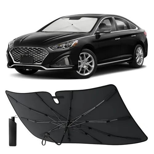 Vista 64 de EcoNour Parasol plegable para parabrisas de Mazda 3 2014-2016 2017 2018, parasol para ventana delantera de automóvil, protección UV, bloqueador