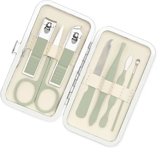 Vista 11 de Juego de manicura, cortaúñas, herramientas de cesta de Pascua, suministros de pedicura, cortaúñas para mujeres y hombres, cortaúñas de uñas 8 en 1